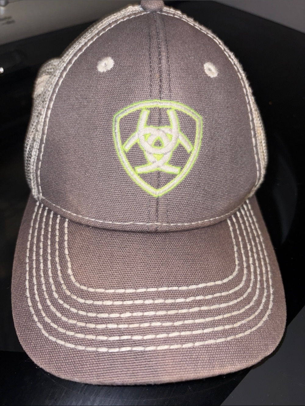 Ariat Youth Kids Cap with Neon Green Shield Logo